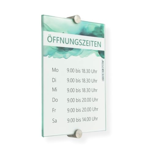 Türschild Glas,Vitrum K2, Klemmhalter (DIN A5) von Logistic Sign System