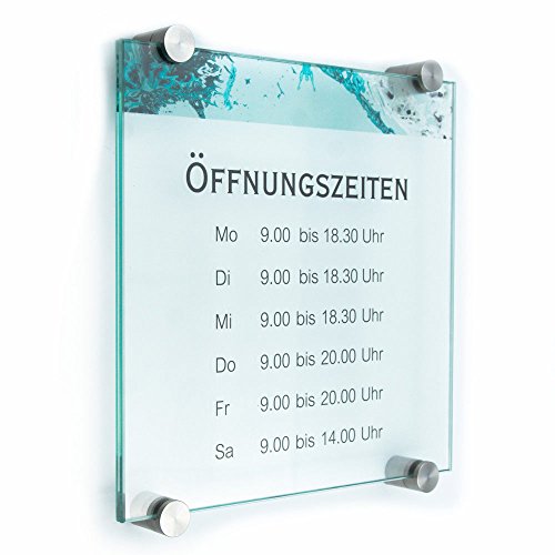 Türschild Glas,Vitrum K4, Klemmhalter (200/200 mm K4) von Logistic Sign System
