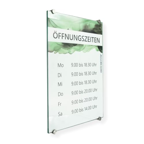 Logistic Sign System I Türschild Glas,Vitrum K4, Klemmhalter (DIN A3 Sicherheitsglas) von Logistic Sign System
