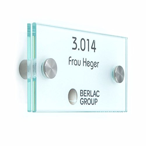 Türschild Glas Vitrum B (120/60 mm B2) von Logistic Sign System