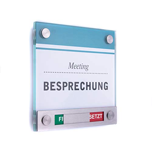 Türschild Glas Vitrum B (130/130 mit Frei/Besetzt-Anzeige) von Logistic Sign System