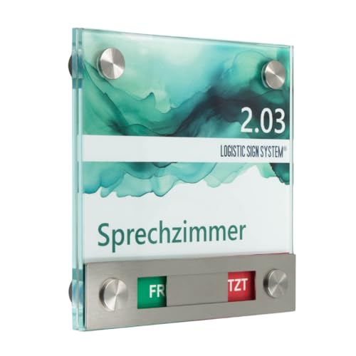 Logistic Sign System Türschild Glas Vitrum B (130/130 mit Frei/Besetzt-Anzeige) von Logistic Sign System