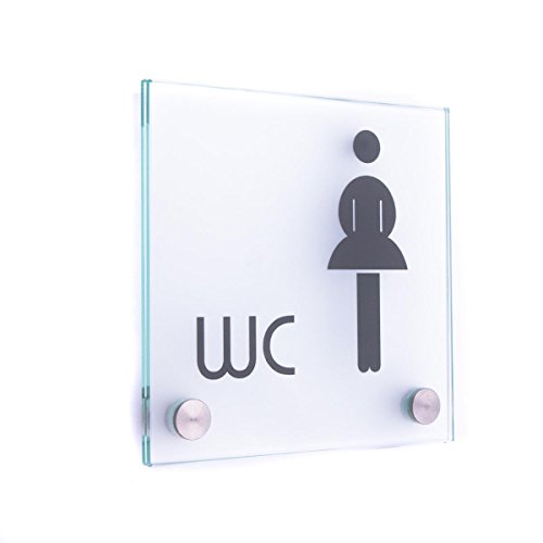 Türschild Glas Vitrum B (130/130 mm B2) (WC Damen standard) von Logistic Sign System