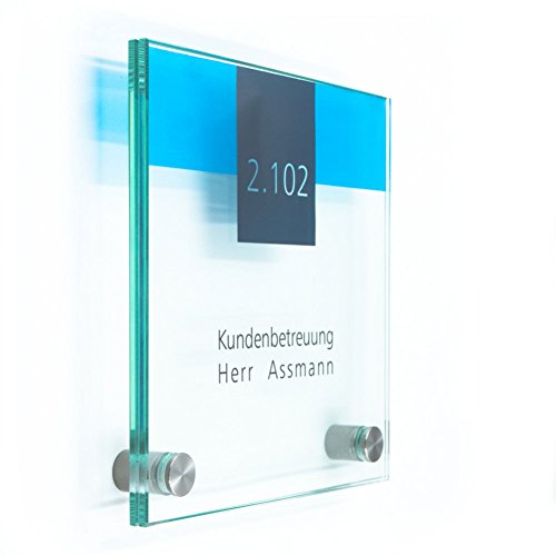 Türschild Glas Vitrum B (150/150 mm B2) von Logistic Sign System
