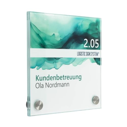 Logistic Sign System Türschild Glas Vitrum B (150/150 mm B2) von Logistic Sign System