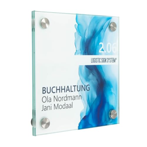 Logistic Sign System Türschild Glas Vitrum B (160/160 mm B4) von Logistic Sign System