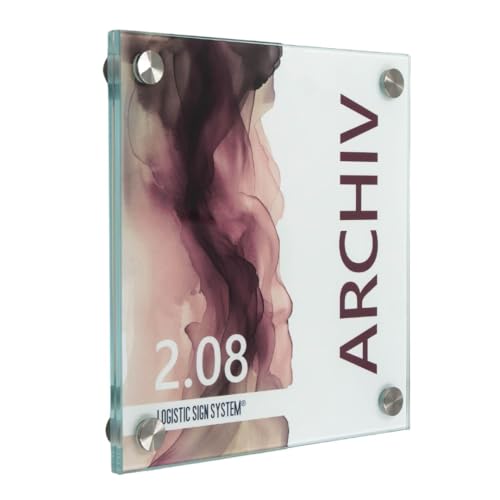 Logistic Sign System Türschild Glas Vitrum B (180/180 mm B4) von Logistic Sign System