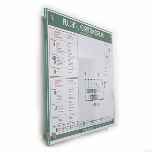 Türschild Glas Vitrum B4 (DIN A2) Sicherheitsglas von Logistic Sign System