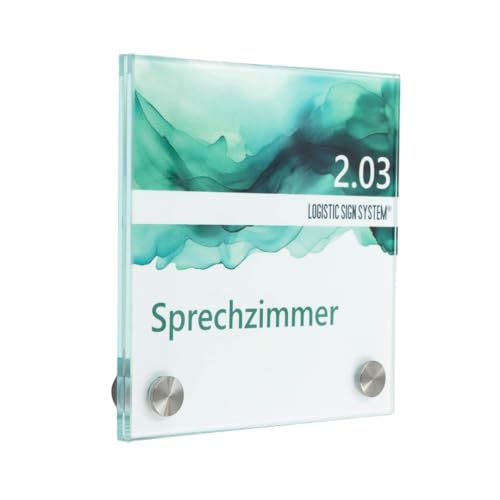 Logistic Sign System Türschild Glas Vitrum B2 (130/130 mm) von Logistic Sign System