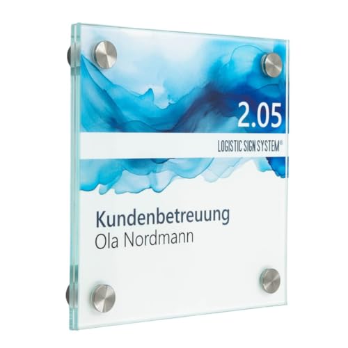 Türschild Glas Vitrum B (150/150 mm B4) von Logistic Sign System