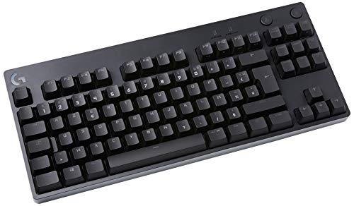 Logitech G PRO TKL mechanische Gaming-Tastatur, GX-Blue Clicky Switches, LIGHTSYNC RGB, Design ohne Nummernblock für Esport Gaming, Abnehmbares Mikro-USB-Kabel, Französisches AZERTY-Layout - Schwarz von Logitech G