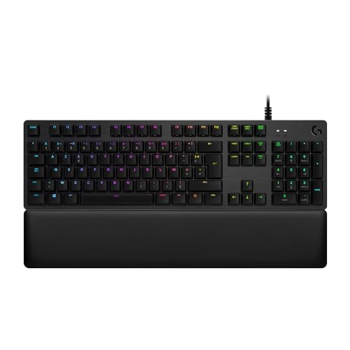 Logitech G513 mechanische Gaming-Tastatur, GX-Brown Taktile Switches, RGB-Beleuchtung, USB-Durchschleife, Handballenauflage mit Memory Foam, Aluminium-Gehäuse, Französisches AZERTY-Layout - Schwarz von Logitech G