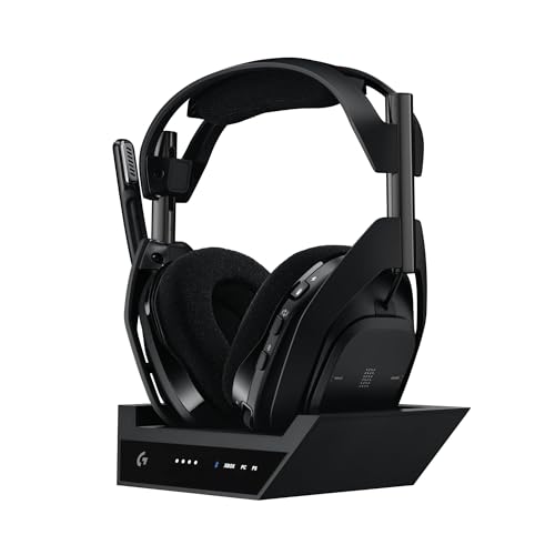 Logitech G Astro A50 X LIGHTSPEED kabelloses Gaming-Headset + Basisstation, PRO-G GRAPHENE, PLAYSYNC für Xbox Series X|S + PS5 + PC/Mac, Bluetooth, HDMI 2.1 Passthru, Schwarz von Logitech G