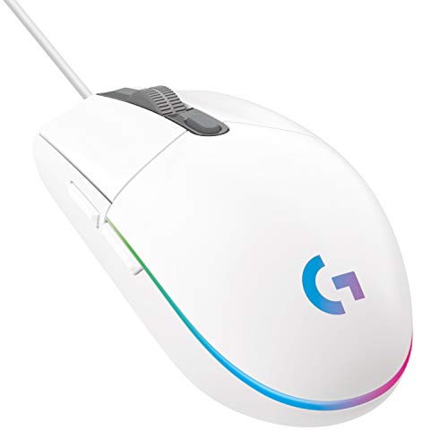 Logitech G203 Gaming-Maus mit anpassbarer LIGHTSYNC RGB-Beleuchtung, 6 programmierbare Tasten, spieletauglicher Sensor, Abtastung mit 8.000 DPI, Geringes Gewicht - Weiß von Logitech G