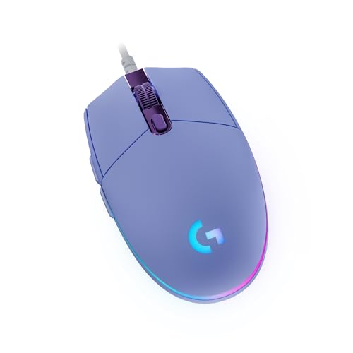 Logitech G203 Gaming-Maus mit anpassbarer LIGHTSYNC RGB-Beleuchtung, 6 programmierbare Tasten, spieletauglicher Sensor, Abtastung mit 8.000 DPI, Geringes Gewicht - Lila von Logitech G