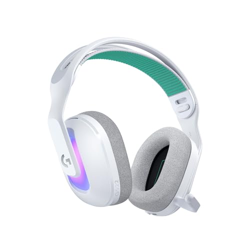 Logitech G G522 LIGHTSPEED kabelloses Gaming-Headset, LIGHTSYNC RGB, Mikrofon und erweitertem synchronisierten Audio, Tri-Konnektivität mit LIGHTSPEED, Bluetooth, USB-A auf USB-C für PC – Weiß von Logitech G