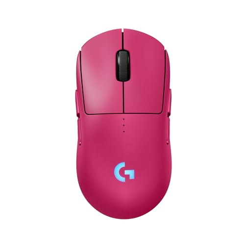Logitech G PRO 2 LIGHTSPEED kabellose Gaming-Maus für Rechts- oder Linkshänder, mit bis zu 4 anpassbaren, umschaltbaren magnetischen Seitentasten, 44K-DPI-Sensor und USB-C-Ladefunktion, PC/Mac - Rosa von Logitech G