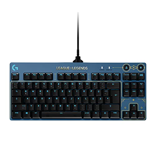 Logitech G PRO Mechanische Gaming-Tastatur - Portabel und ohne Nummernblock, Abnehmbares USB-Kabel, LIGHTSYNC RGB beleuchtete Tasten, Offizielle League of Legends Edition von Logitech