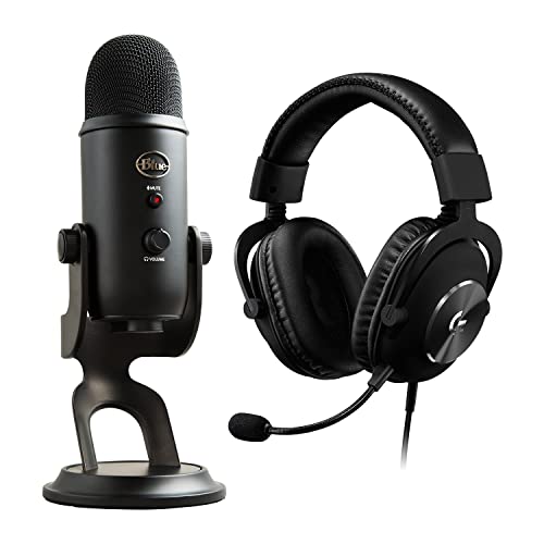 Logitech G PRO X (2. Generation) Gaming-Headset (mit Blue VO! CE, DTS Headphone: X 7.1 und PRO-G 50-mm-Lautsprechern, Blue Microphones Yeti USB-Mikrofon-Blackout - schwarz von Logitech G