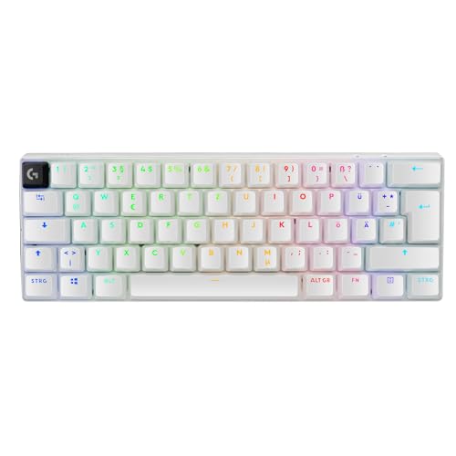 Logitech G PRO X 60 LIGHTSPEED kabellose Gaming-Tastatur, ultra-kompakte mechanische 60%-TKL-Tastatur, LIGHTSYNC RGB, Doubleshot-PBT-Tastenkappen, optische taktile, Windows PC, QWERTZ DE - Weiß von Logitech G