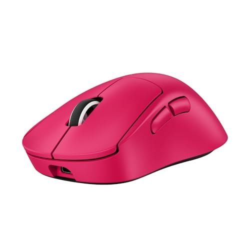 Logitech G PRO X SUPERLIGHT 2 DEX kabellose Gaming-Maus, 60 g Pro-Grade-Maus für Rechtshänder mit 5 programmierbaren Tasten, USB-C-Ladefunktion, 44K DPI-Sensor, bis zu 8 kHz Polling für PC/Mac - Rosa von Logitech G