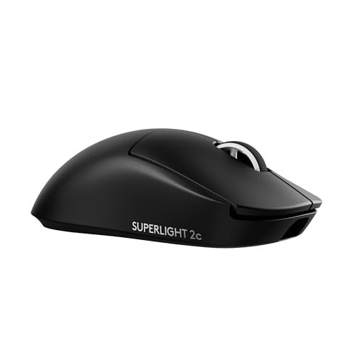 Logitech G PRO X SUPERLIGHT 2c kabellose Gaming-Maus, 53 g leichte, kompakte Pro-Grade-Maus mit 5 programmierbaren Tasten, USB-C-Ladefunktion, 44K DPI-Sensor, bis zu 8 kHz Abtastrate, PC/Mac - Schwarz von Logitech G
