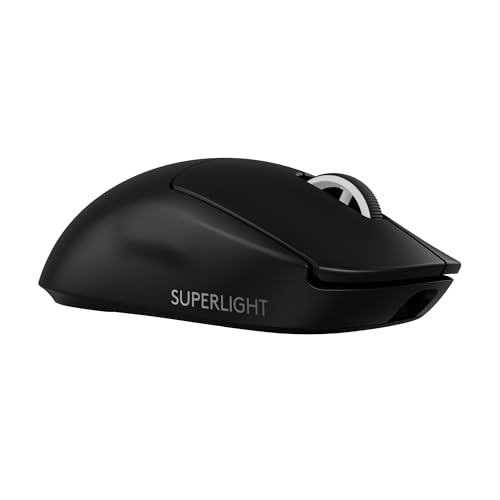 Logitech G PRO X SUPERLIGHT 2 LIGHTSPEED Kabellose Gaming-Maus, Lightweight, 60g, 8K-Abrufrate, LIGHTFORCE Hybrid-Schalter, HERO 2 Sensor, 44K DPI, 5 programmierbare Tasten, USB-C, PC/Mac - Schwarz von Logitech G