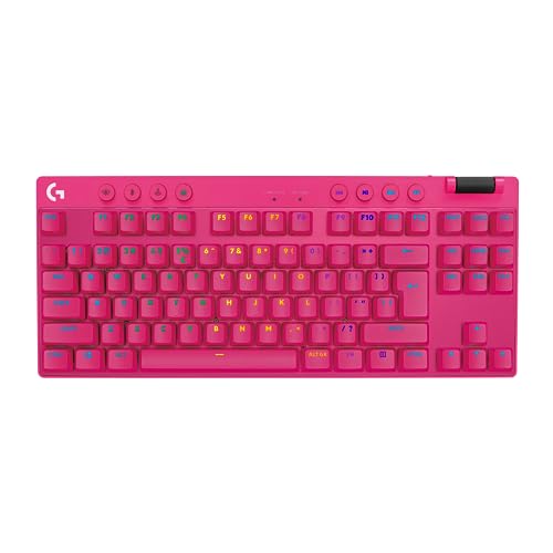 Logitech G PRO X TKL Lightspeed kabellose Gaming-Tastatur - FRA - Tactile, Rosa von Logitech G
