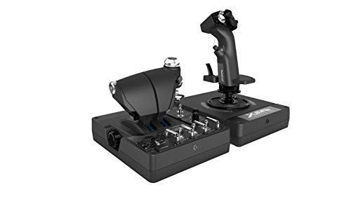 Logitech G X56 H.O.T.A.S. Schubregler & Stick-Controller für Weltraum-Simulationen, 6 Freiheitsgrade, 4 Federoptionen, +189 Programmierbare Befehle, RGB-Beleuchtung, 2x USB-Anschluss, PC - Schwarz von Logitech G