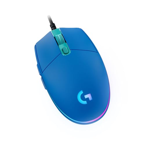 Logitech G203 Gaming-Maus mit anpassbarer LIGHTSYNC RGB-Beleuchtung, 6 programmierbare Tasten, spieletauglicher Sensor, Abtastung mit 8.000 DPI, Geringes Gewicht - Blau von Logitech G