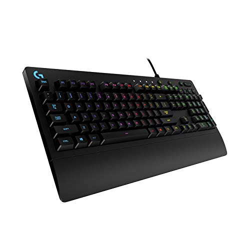 Logitech G213 Prodigy Gaming-Tastatur, RGB-Beleuchtung, Programmierbare G-Tasten, Multi-Media Bedienelemente, Integrierte Handballenauflage, Spritzwassergeschützt, Skandinavisches-Layout - Schwarz von Logitech G