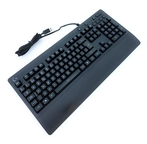 Logitech G213 Prodigy Gaming-Tastatur, RGB-Beleuchtung, Programmierbare G-Tasten, Multi-Media Bedienelemente, Integrierte Handballenauflage, Spritzwassergeschützt, Spanisches QWERTY-Layout - Schwarz Logitech G213 Prodigy Gaming-Tastatur, RGB-Beleuchtung, Programmierbare G-Tasten, Multi-Media Bedienelemente, Integrierte Handballenauflage, Spritzwassergeschützt, Spanisches QWERTY-Layout - Schwarz von Logitech G