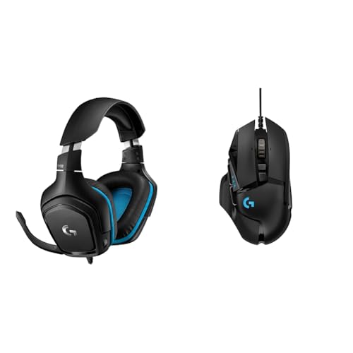 Logitech G432 kabelgebundenes Gaming-Headset, 7.1 Surround Sound, DTS Headphone:X 2.0 + Logitech G502 HERO High-Performance Gaming Maus, HERO 16000 DPI Optischer Sensor, RGB-Beleuchtung von Logitech G