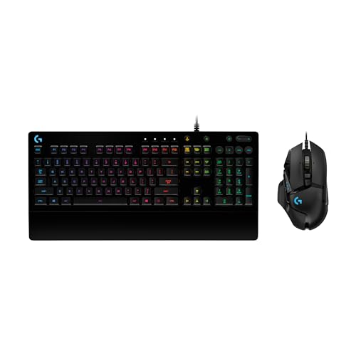 Logitech G G502 HERO Kabelgebundene Gaming-Maus und G213 RGB Gaming-Tastatur, Mäuse mit programmierbaren Tasten und anpassbaren Gewichten, anpassbare Tastatur mit Hintergrundbeleuchtung, PC/Notebooks von Logitech G