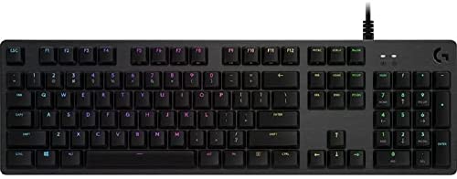 Logitech G512 mechanische Gaming-Tastatur, GX-Blue Clicky Switches, LIGHTSYNC RGB-Beleuchtung, USB-Durchschleife, Aluminium-Gehäuse, Programmierbare F-Tasten, Französisches AZERTY-Layout - Schwarz von Logitech G