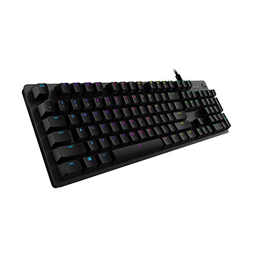 Logitech G512 mechanische Gaming-Tastatur, GX-Blue Clicky Switches, LIGHTSYNC RGB-Beleuchtung, USB-Durchschleife, Aluminium-Gehäuse, Programmierbare F-Tasten, US QWERTY-Layout - Schwarz Logitech G512 mechanische Gaming-Tastatur, GX-Blue Clicky Switches, LIGHTSYNC RGB-Beleuchtung, USB-Durchschleife, Aluminium-Gehäuse, Programmierbare F-Tasten, US QWERTY-Layout - Schwarz von Logitech G