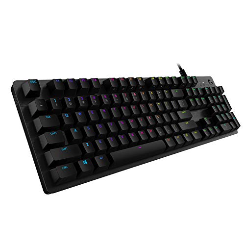 Logitech G512 mechanische Gaming-Tastatur, GX-Brown Taktile Switches, LIGHTSYNC RGB-Beleuchtung, USB-Durchschleife, Aluminium-Gehäuse, Programmierbare F-Tasten, UK QWERTY-Layout - Schwarz von Logitech G