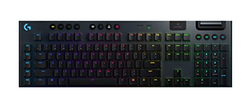 Logitech G915 LIGHTSPEED kabellose mechanische Gaming-Tastatur, Taktiler GL-Tasten-Switch mit flachem Profil, US QWERTY Layout - Carbon von Logitech G