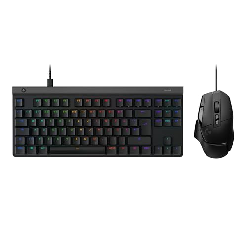 Logitech G515 TKL kabelgebundene Gaming-Tastatur + kabelgebundene Gaming-Maus G502 X, voll programmierbare RGB-Kombination aus Gaming Tastatur + Maus mit niedrigem Profil, PC/Mac, DE QWERTZ - Schwarz Logitech G515 TKL kabelgebundene Gaming-Tastatur + kabelgebundene Gaming-Maus G502 X, voll programmierbare RGB-Kombination aus Gaming Tastatur + Maus mit niedrigem Profil, PC/Mac, DE QWERTZ - Schwarz von Logitech G
