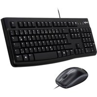 Logitech MK120 Desktop USB Tastatur, Maus-Set Spritzwassergeschützt Deutsch, QWERTZ Schwarz von Logitech