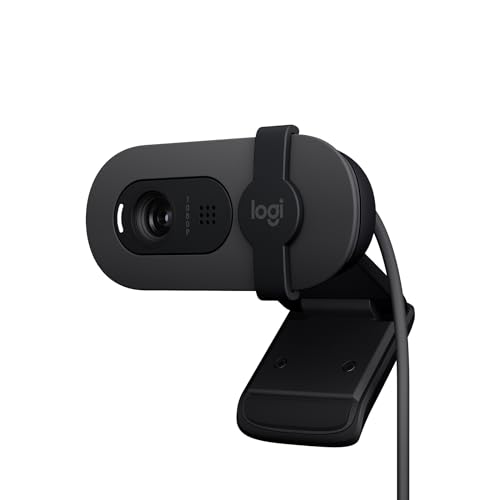 Logitech Brio 100 Full HD-Webcam für Meetings und Streaming, Auto-Lichtausgleich, integriertes Mikrofon, Abdeckblende, USB-A, für Microsoft Teams, Google Meet, Zoom und mehr - Graphit von Logitech