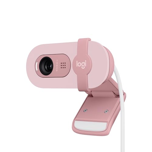 Logitech Brio 100 Full HD-Webcam für Meetings und Streaming, Auto-Lichtausgleich, integriertes Mikrofon, Abdeckblende, USB-A, für Microsoft Teams, Google Meet, Zoom und mehr - Rosa von Logitech