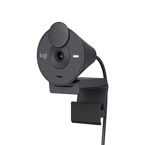 Logitech Brio 300 Full HD-Webcam mit Sichtschutz, Mikrofon mit Rauschunterdrückung, USB-C, Zertifiziert für Zoom, Microsoft Teams, Google Meet, Streaming, Automatische Lichtkorrektur - Graphit von Logitech