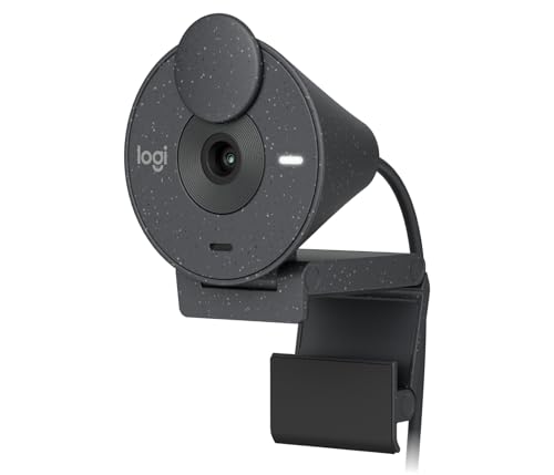 Logitech Brio 300 Full HD-Webcam mit Sichtschutz, Mikrofon mit Rauschunterdrückung, USB-C, Zertifiziert für Zoom, Microsoft Teams, Google Meet, Streaming, Automatische Lichtkorrektur - Graphit von Logitech