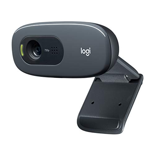 Logitech C270 Webcam, HD 720p, 60° Sichtfeld, Fester Fokus, Belichtungskorrektur, USB-Anschluss, Rauschunterdrückung, Universalhalterung, Für Skype, FaceTime, Hangouts, etc. - Schwarz von Logitech