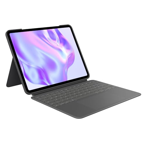 Logitech Combo Touch iPad Pro 13 Zoll (M4) (2024) Tastatur-Case – Abnehmbare Tastatur mit Hintergrundbeleuchtung und Halterung, Komfortables Tippen, Multi-Use-Modus, Deutsches QWERTZ - Graphit von Logitech