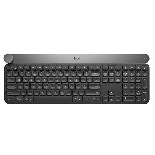 Logitech Craft Kabellose Tastatur, Bluetooth & 2.4 GHz Wireless Verbindung, Programmierbarer Drehregler, Automatische Tastenbeleuchtung, Multi-Device, PC/Mac/Laptop, Deutsches QWERTZ-Layout - Graphit, Schwarz von Logitech