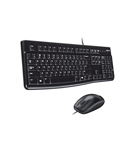 Logitech MK120 Kabelgebundenes Set mit Tastatur und Maus für Windows, Französisches AZERTY-Layout - Schwarz von Logitech