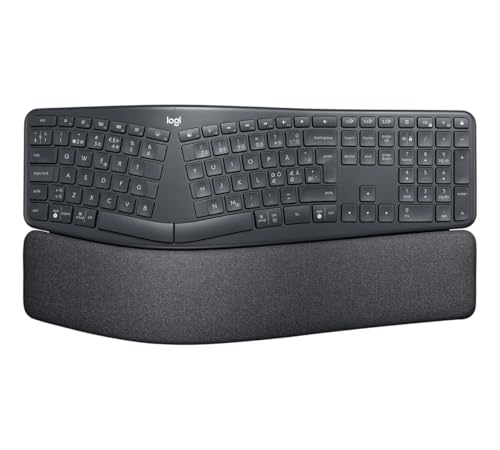 Logitech Ergo - K860 - Geteilte Tastatur - ergonomische Bluetooth Tastatur - mit Handballenauflage - für Windows/Mac in Skandinavisch QWERTY-Layout 【Bulk - ohne Verpackung】 von Logitech