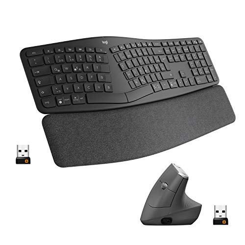 Logitech Ergonomic Wireless Keyboard and Mouse Combo, ERGO K860 and MX Vertical Mouse, Rechargeable, Bluetooth or USB Receiver, Wrist Support, Compatible with Laptop/PC/Windows/Mac Logitech Ergonomic Wireless Keyboard and Mouse Combo, ERGO K860 and MX Vertical Mouse, Rechargeable, Bluetooth or USB Receiver, Wrist Support, Compatible with Laptop/PC/Windows/Mac von Logitech